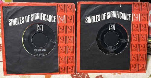 2x Versions 45 7" EP THE BEATLES VJ 1-903 MISERY ask me why In Company Sleeve