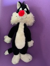 Vintage Sylvester the Cat PLUSH 18" tall Warner Brothers Looney Tunes 1971 Tag