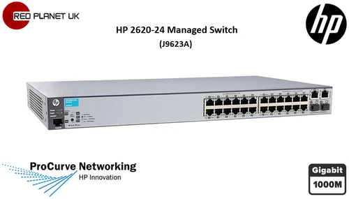 HP 2620-24 J9623A Managed Switch 24-Port Fast Ethernet Gigabit Uplinks | 12M WTY