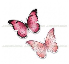 Pink Butterfly Vinyl Decal Sticker 2 Pack C