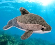 Vintage Delfin Delphin 31 cm Grau Blau Stofftier Fisch TCC Continuity Holdings 