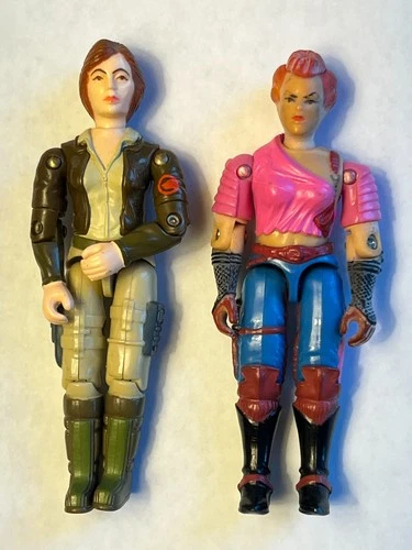 2 VINTAGE 80s GI JOE 3.75" COVER GIRL WOLVERINE & ZARANA DREADNOK ACTION FIGURES