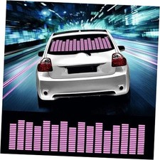 Auto Sound Music Beat Activated Car Stickers Equalizer Glow Led Light Pink