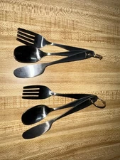 Stainless Steel Camping Travel Utensils 3pc set 2 sets Unbranded Korea