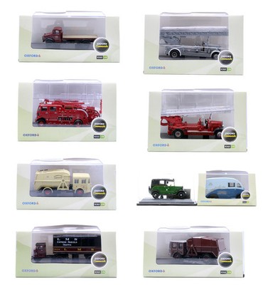 OXFORD 1:76 SCALE LOT OF 9 ASSORTED COMMERCIALS DIECAST VEHICLES