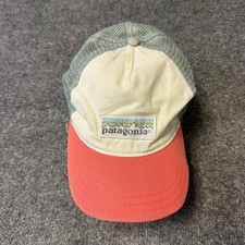 Patagonia Trucker Hat Unisex OS Coral Cream Sage Green Mesh Snapback Logo Patch