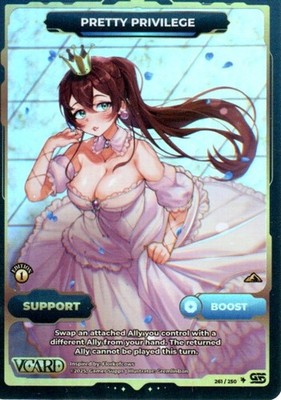 Vcard Awakened Worlds 1st Edition Pretty Privilege - Holo - Support Secret Rare