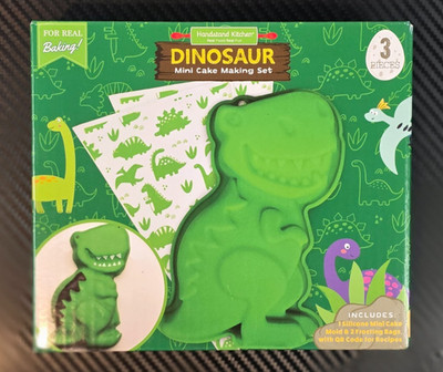 Handstand Kitchen Dinosaur Mini Cake Making Set For Real Baking 3 Pcs