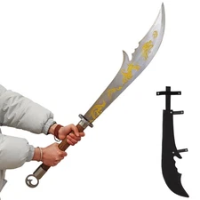 Chinese Traditional Broadsword Large Knife High Manganese Steel Hardwood