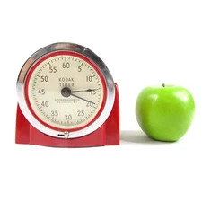 Vintage KODAK Darkroom Timer Red Metal Wind Up Tilt Base Eastman Collectible ***