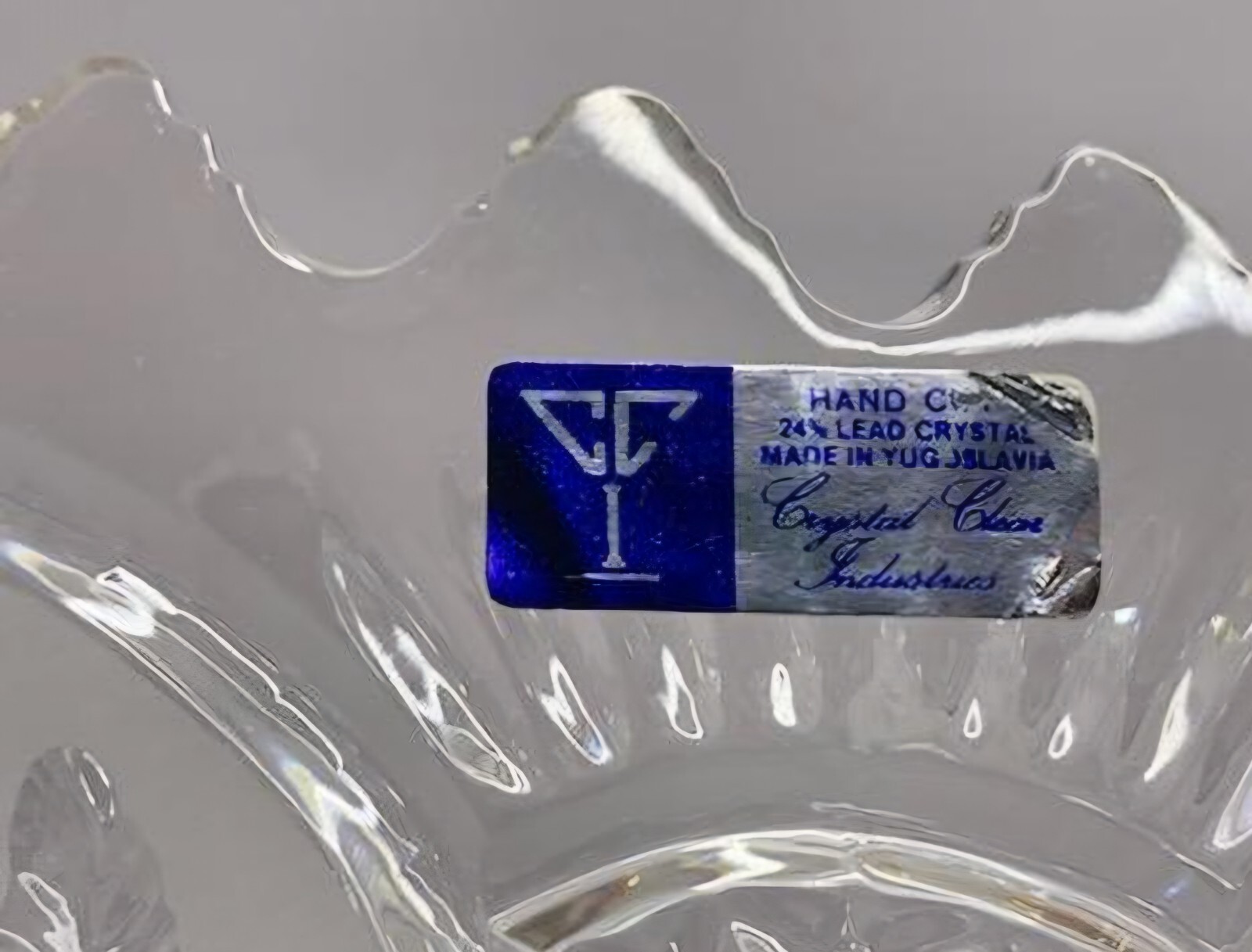 Vintage Flora Collection Jardiniere On Pedestal 24% Full Lead Crystal 7” Height 