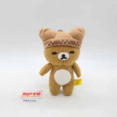 Rilakkuma M335 A Warm Hat Series San-X 2017 Keychain Plush 4'' Tag Toy Doll Japan