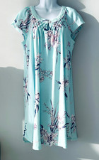 Miss Elaine Short Sleeves Cotton Blend Nightgown Exclusive Decoration M