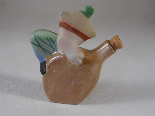 Antica fiaschetta Sipper occhio di googly figura A Wee Bit O'Scotch ragazzo ceramica Giappone - Foto 3 di 5