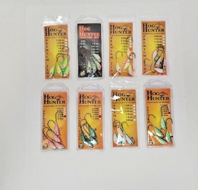Four Hog Hunter 1/4 ounce Glitter Jigs Lures Multi-Species Fishing Walleye  Bass | eBay