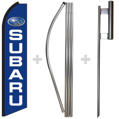 Subaru 15' Tall Swooper Flag & Pole Kit Feather Super Bow Banner