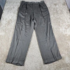 Perry Ellis Portfolio Straight Leg Dress Pants Men's 36x32 Gray Pleated Front