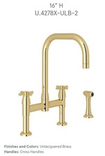 Rohl Perrin  Rowe U.4278X-ULB-2 Holborn Bridge Faucet With Sidespray