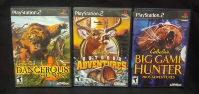 Cabela's Big Game Hunter, Outdoor, Dangerous PS2 PlayStation 2 3 Game Lot Works
