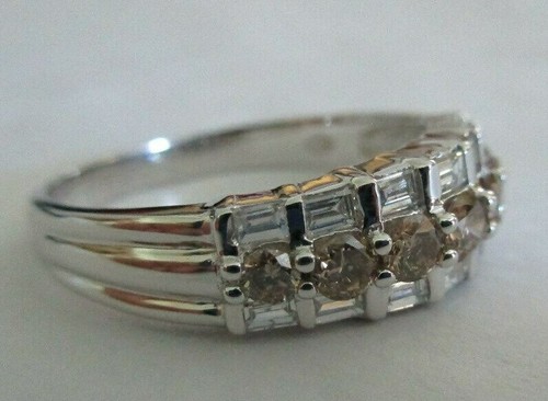 14K Gold White & Fancy Color Diamond Wedding Band TCW=1.00 F-VS2 Value=$5,900 - Picture 2 of 11