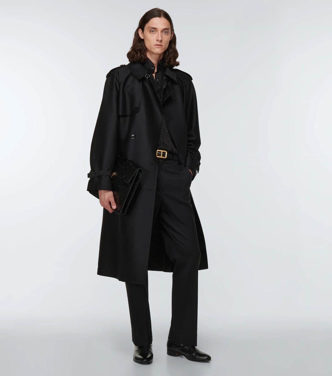Tom Ford Wool and silk trench coat Jacket TFO874 - BNWT
