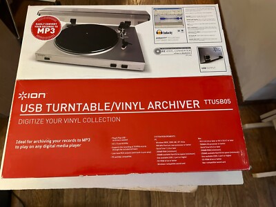 ION USB Turntable Vinyl Converter to Digital Archiver TTUSB05 Plug