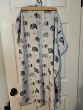 Baby Blanket Elephants S L Home Fashions Gray White 29 By 38 Inches