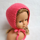 Knitted bonnet for babies with leaf pattern and garter stitch Pink Size 5-8 Mnts — photo 1