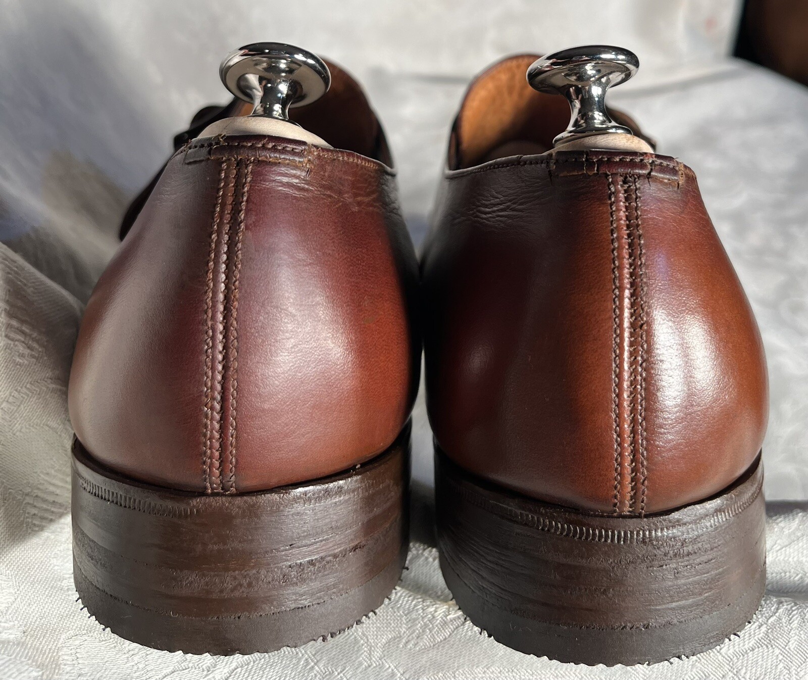 Edward Green X Brooks Brothers Chestnut Leather Single Monk Strap Sz US