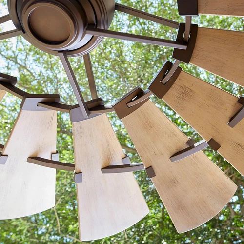 44" International Windmill Ceiling Fan - Oiled Bronze, 10 Blades, 6 Speeds - Picture 5 of 9