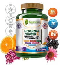 Daily Immune Support Vitamin C, Zinc, Elderberry  Echinacea SUPPLEMENT 100 caps