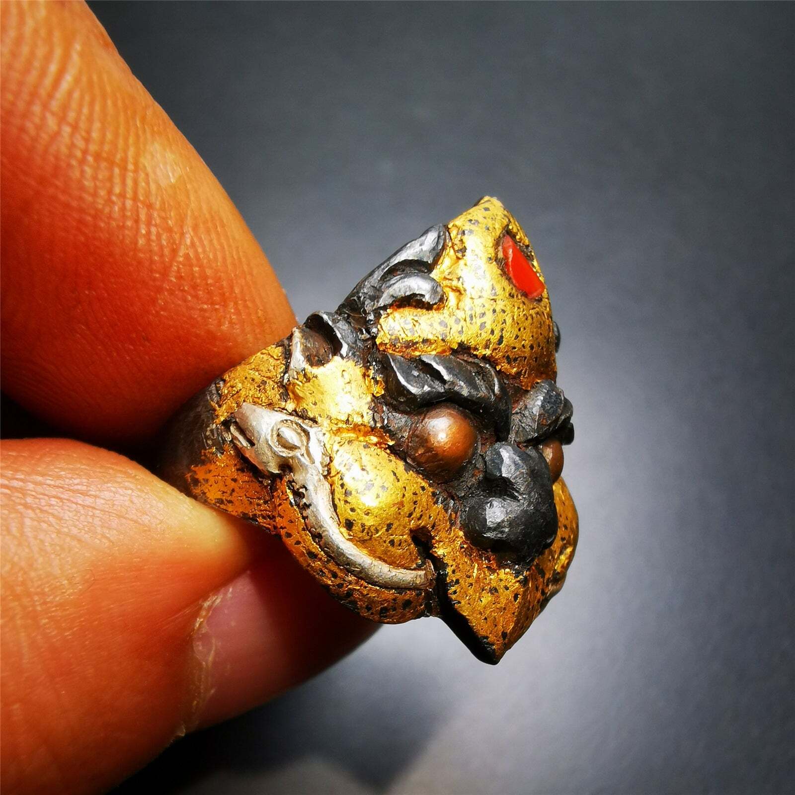 Gandhanra Unique Handmade Men's Ring,Tibetan Buddhist Garuda Ring,Amulet Jewelry