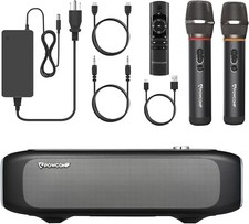 POWERCONF Karaoke Machine with 2 Microphones, 2.1 Channels, Subwoofer, Sound Bar