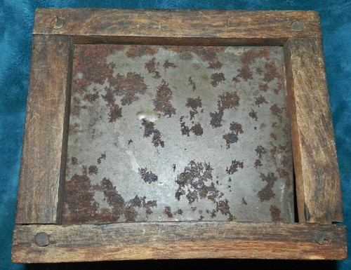 ¡IMPRESIONANTE ANTIGUO DE COLECCIÓN PRIMITIVO CALENTADOR DE PIES DEL SIGLO 19 estaño perforado! CARRO - Imagen 9 de 10