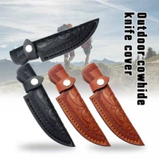 1/2-Pack -Leather Sheath Small Fixed Blade Straight Knife Sheath Scabbard Pouch
