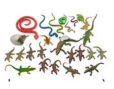 Safari Ltd Etc - REPTILE LOT of 37 - Snake Crocodile Alligator Caiman Gaval Frog