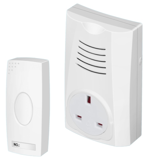 Securlec Wireless Cordless Mains Plug Through Door Bell Button Chime 100m