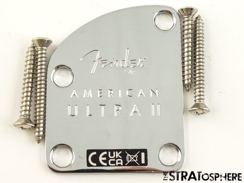 Fender American Ultra II Tele HALSPLATTE Telecaster, Chrome Contour Shape.