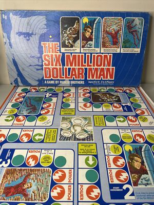 1976 The Six Million Dollar Man Board Game Parker Brothers in Box Used Complete