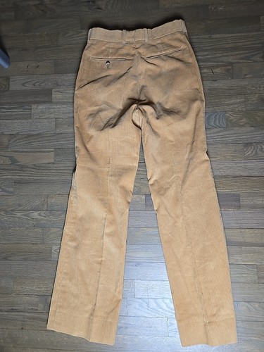 Vtg 60 70 Corduroy Tan Suit Sz 38 Blazer Vest 30 Pants Western Pleated Hippie - Picture 19 of 21