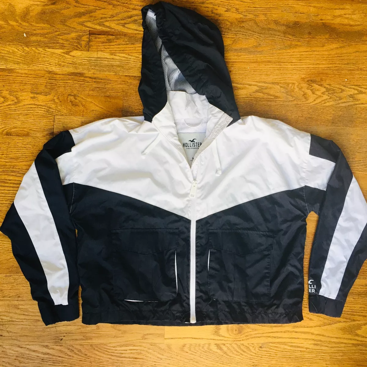 Full zip clearance hooded windbreaker hollister