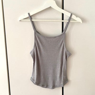 Free People Three Day Weekend Tank Gr. XS Grau Basic Freizeit Lagenlook Top