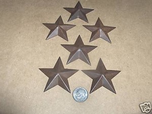 Tiny Rustic Tin Barn Stars 2 D Craft Star Primitive Americana 2 6