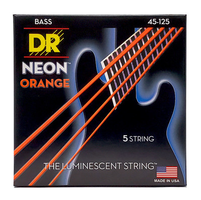 DR Saiten Hi-Def Neon Orange Bass Medium 5 Saiten