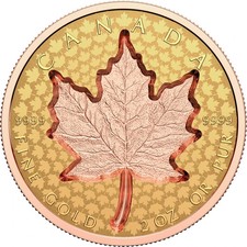 Canada 2022 $200 Super Incuse Gold Maple Leaf GML ROSE 2 oz Gold Coin