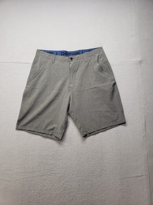 Denali Men Bermuda Shorts 34 Gray Stretch Mid Rise Slash Pockets Comfort Wear