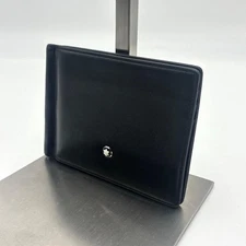 Montblanc  Money Clip White Star Black Leather Card Case