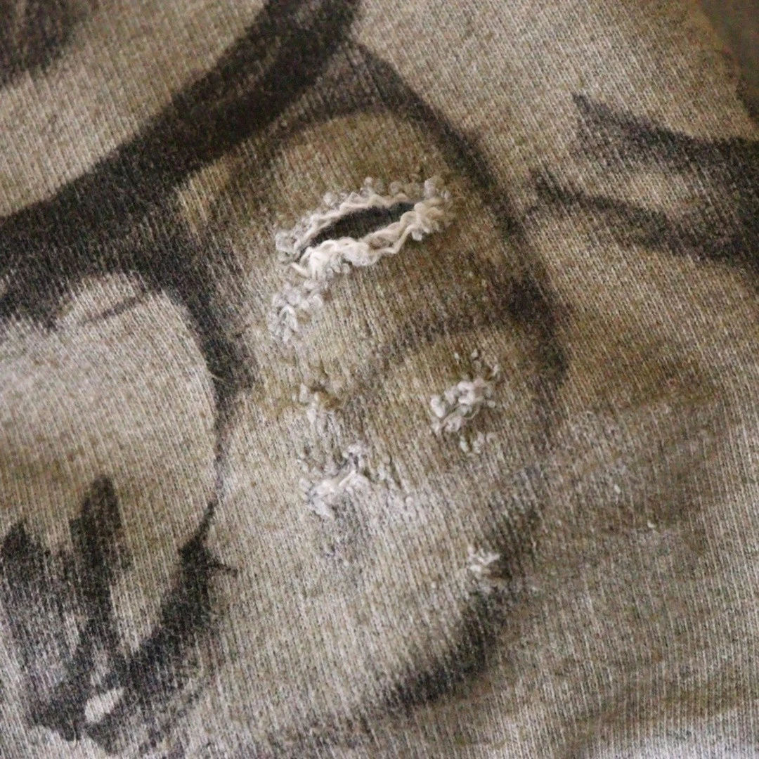 Felpa con cappuccio e zip BALENCIAGA 24SS grafica vernice pattinatore grigio 744457 TOVA8 usata