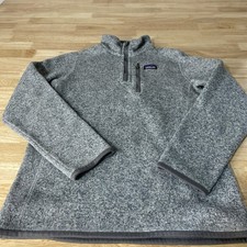 Patagonia Better Sweater 1/4 Zip Fleece Pullover Boys XL 14 Gray Jacket
