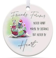Friend Christmas Ornament Ceramic   Double Sided Best Sister Mother.   6pk